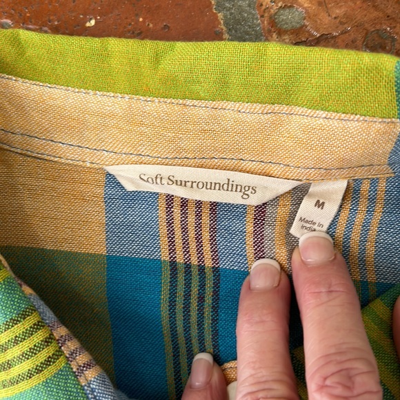 Soft surroundings Manchester Linen blend Shirt szM - Picture 7 of 10